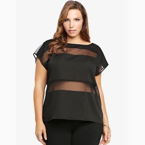 Silk & Sheer Black Top 🖤